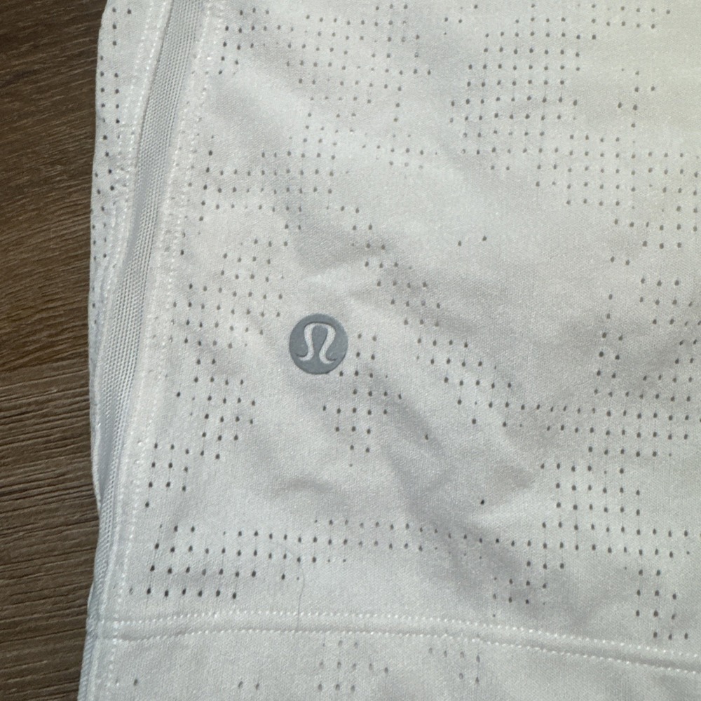 Lululemon Mens SMALL Pace Breaker LINED Short 7" Jacquard Perforated BONE White‎ - Picture 8 of 12